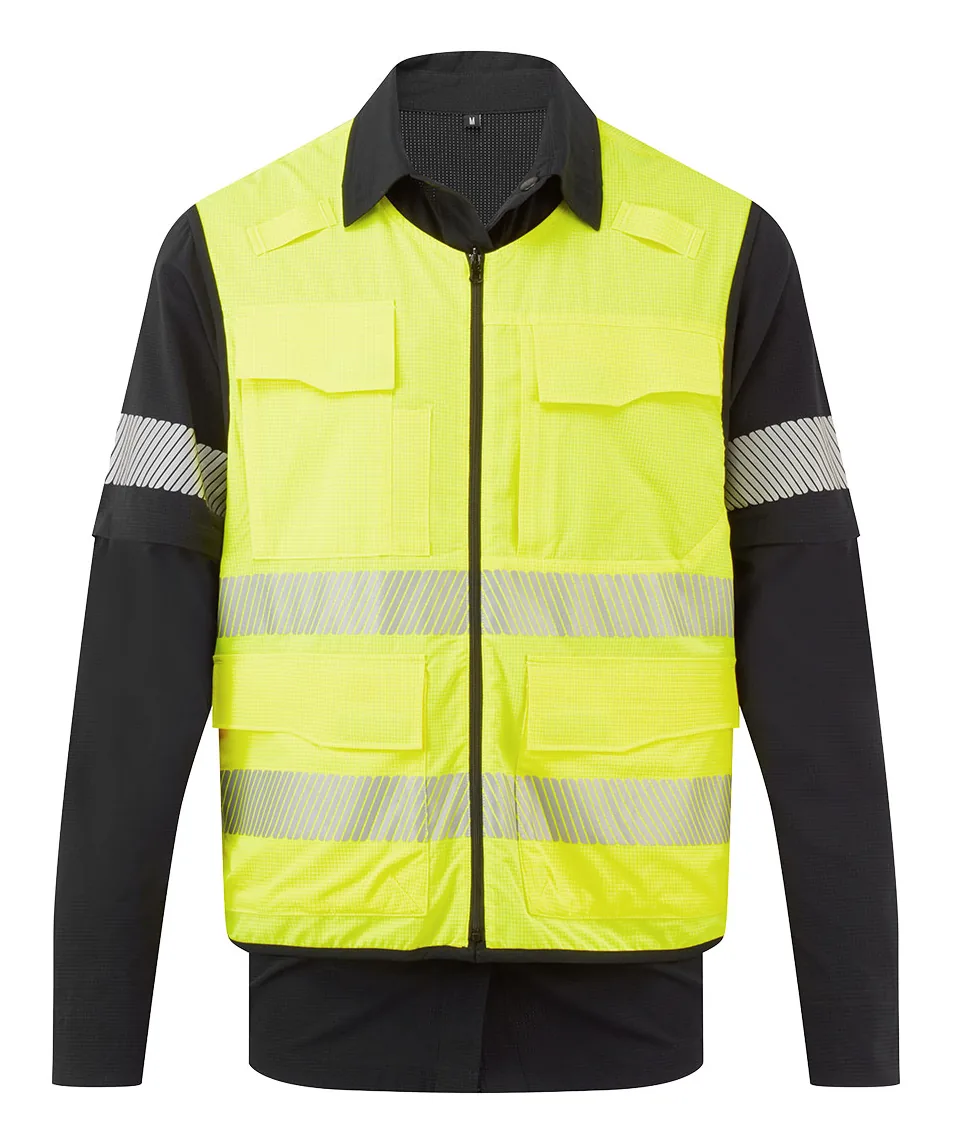 Portwest BX322 Ultimate Modular Hi-Vis 6-in-1 Shirt in Black/Yellow