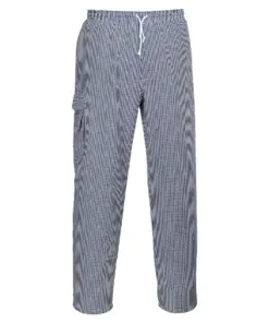 Portwest C078 Chef's Chester Trousers in Blue Check