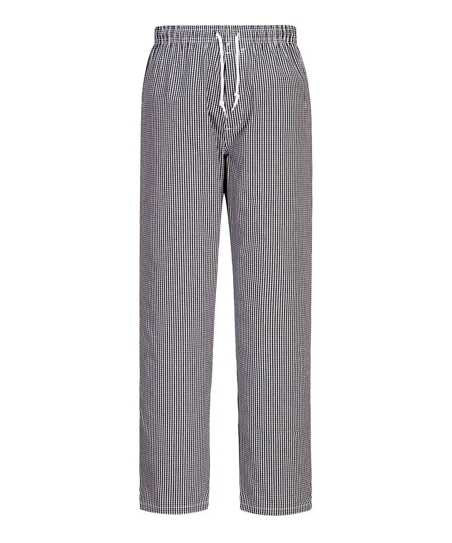 Portwest C079 Chef's Bromley Trousers in Black Check