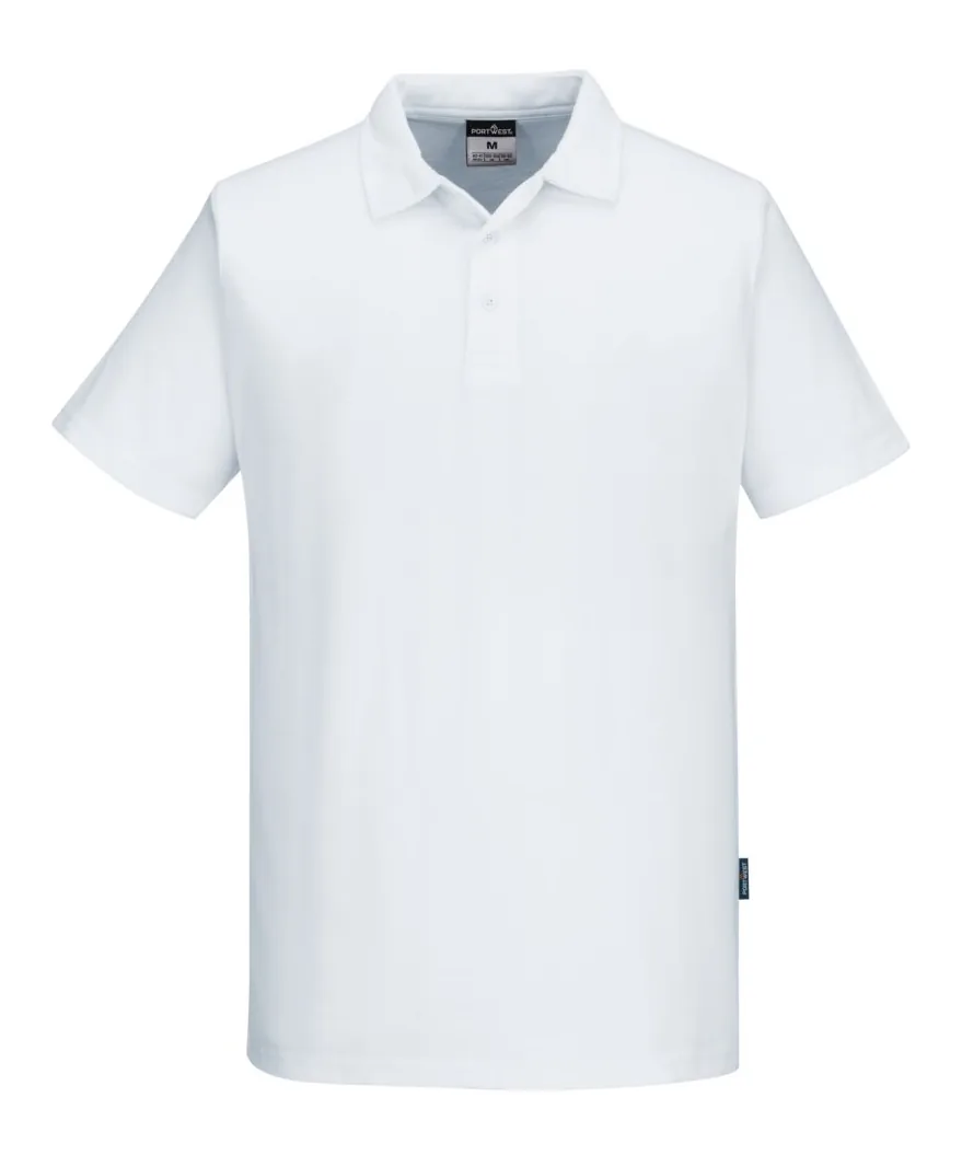 Portwest C211 Mesh Air Pro Polo Shirt Short Sleeve in White