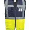 Portwest C276 Paris Hi-Vis Contrast Executive Vest in Yellow/Navy