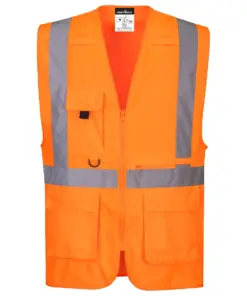 Portwest C357 Hi-Vis Tablet Pocket Executive Vest in Orange