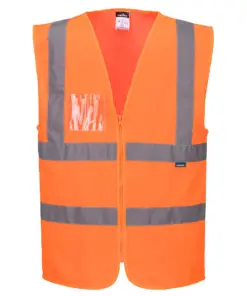 Portwest C371 Hi-Vis Zipped Band and Brace Vest in Orange
