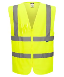 Portwest C371 Hi-Vis Zipped Band and Brace Vest in Yellow
