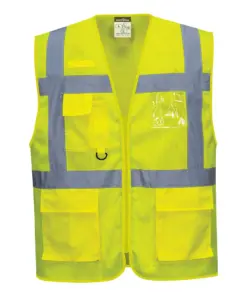 Portwest C376 Athens Hi-Vis Mesh Executive Vest in Yellow