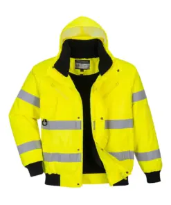 Portwest C467 Hi-Vis 3-in-1 Bomber Jacket in Yellow