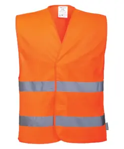 Portwest C474 Hi-Vis Two Band Vest in Orange