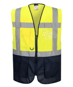 Portwest C476 Warsaw Hi-Vis Contrast Executive Vest in Yellow/Black