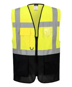 Portwest C476 Warsaw Hi-Vis Contrast Executive Vest in Yellow/Navy