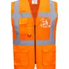 Portwest C496 Madrid Hi-Vis Half Mesh Executive Vest in Orange