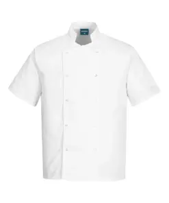 Portwest C733 Chef's Cumbria Jacket Short Sleeve in White
