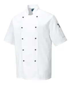 Portwest C734 Chef's Kent Jacket Short Sleeve in White