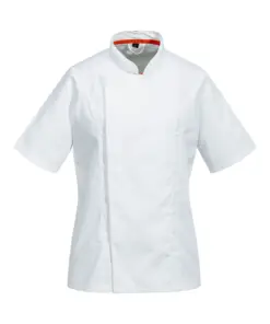 Portwest C736 Chef's Women's Mesh Air Pro Jacket Short Sleeve in White