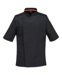Portwest C738 Chef's Mesh Air Pro Jacket Short Sleeve in Black