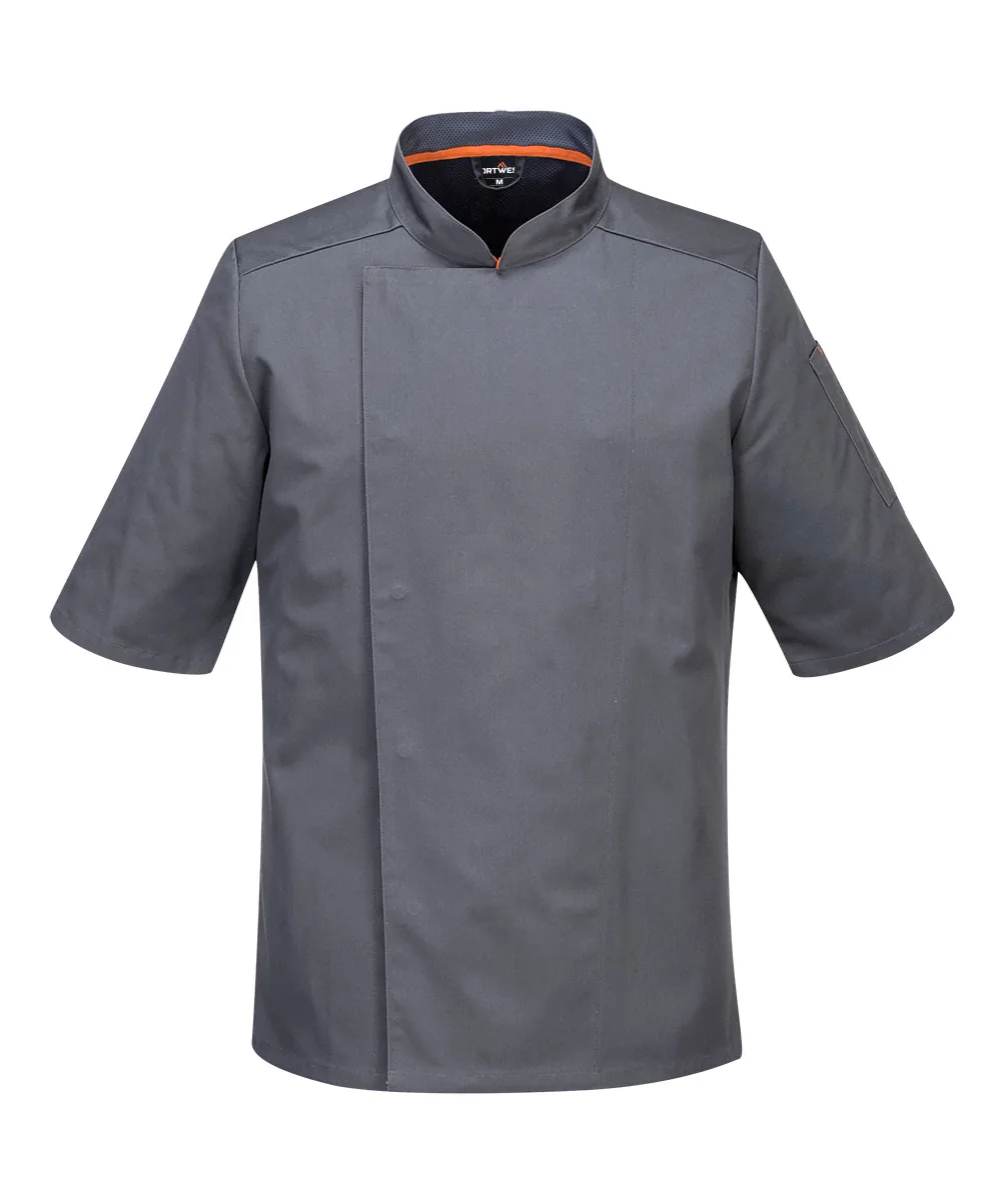 Portwest C738 Chef's Mesh Air Pro Jacket Short Sleeve in Slate Grey