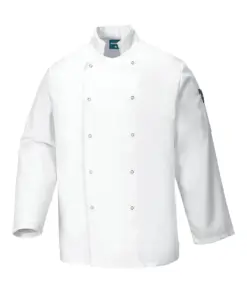 Portwest C833 Chef's Suffolk Jacket Long Sleeve in White
