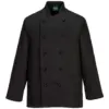 Portwest C834 Chef's Somerset Jacket Long Sleeve in Black