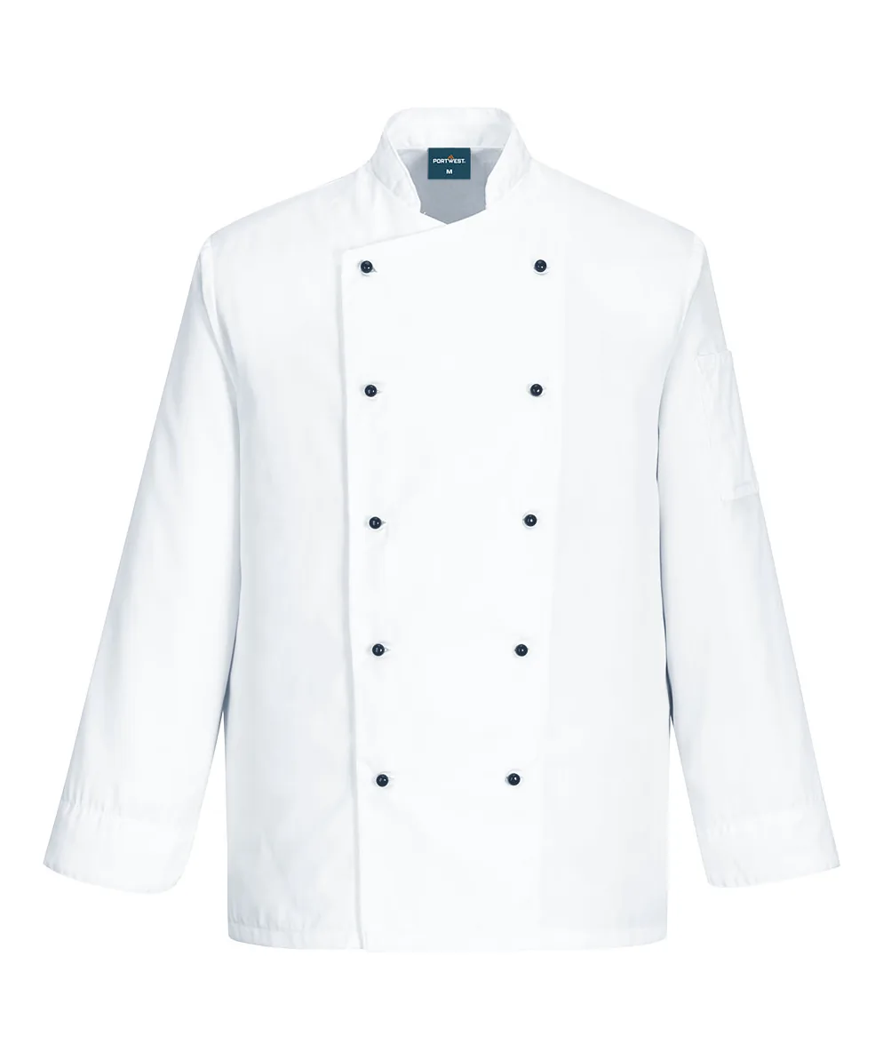 Portwest C834 Chef's Somerset Jacket Long Sleeve in White