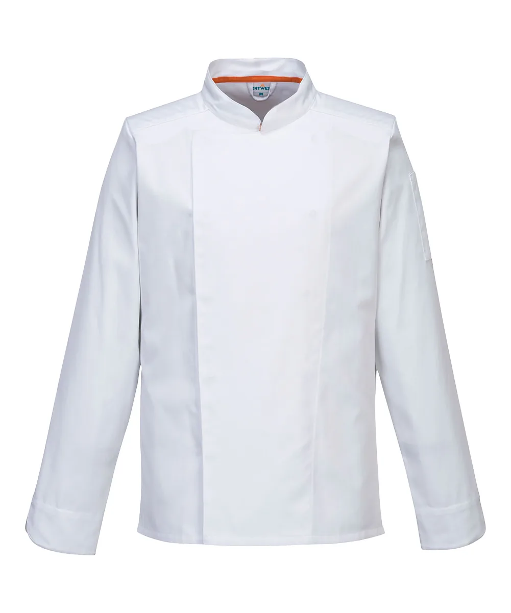Portwest C846 Chef's Mesh Air Pro Stretch Jacket Long Sleeve in White
