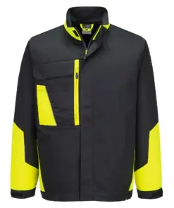 Portwest CD110 WX1 Two Tone Cotton Work Jacket in Black/Yellow