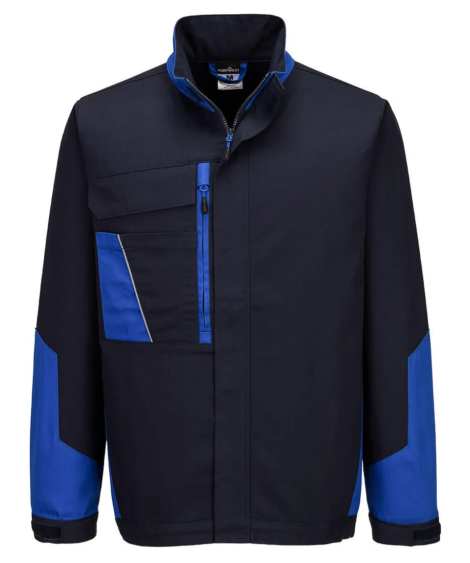 Portwest CD110 WX1 Two Tone Cotton Work Jacket in Navy/Royal