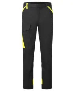 Portwest CD111 WX1 Two Tone Cotton Work Trousers in Black/Yellow