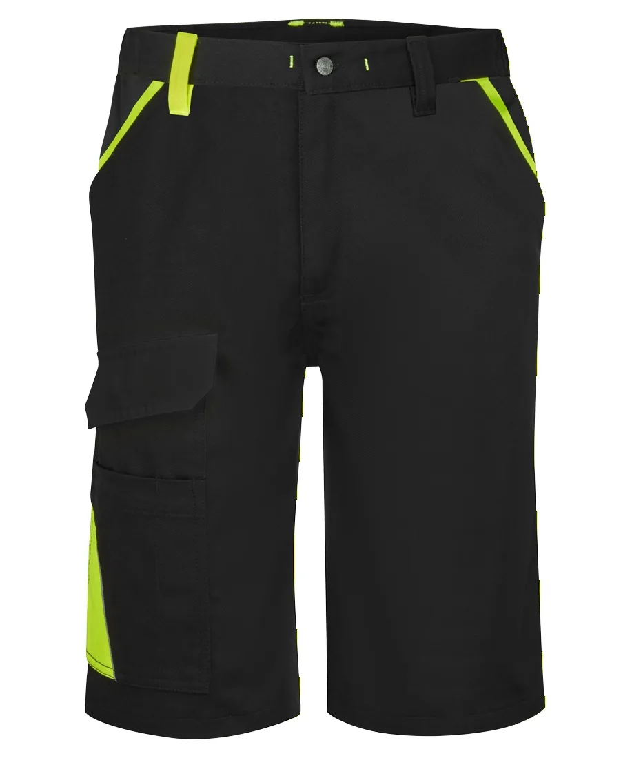 Portwest CD114 WX1 Two Tone Lightweight Cotton Shorts in Black/Yellow