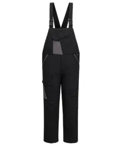 Portwest CD117 WX1 Two Tone Insulated Cotton Bib and Brace in Black/Grey