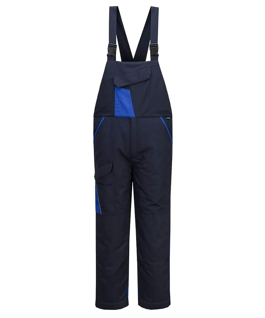 Portwest CD117 WX1 Two Tone Insulated Cotton Bib and Brace in Navy/Royal