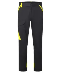 Portwest CD131 WX1 Two Tone Lightweight Cotton Work Trousers in Black/Yellow