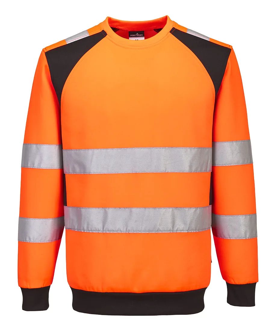 Portwest CD805 WX2 Eco Hi-Vis Sweatshirt in Orange/Black