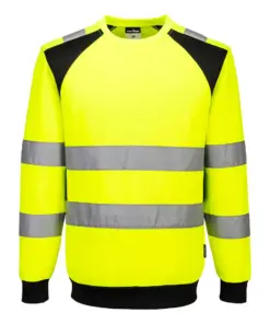 Portwest CD805 WX2 Eco Hi-Vis Sweatshirt in Yellow/Black