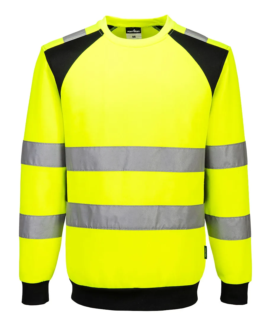 Portwest CD805 WX2 Eco Hi-Vis Sweatshirt in Yellow/Black