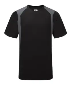 Portwest CD811 WX2 Lightweight Cotton T-Shirt Short Sleeve in Black/Grey