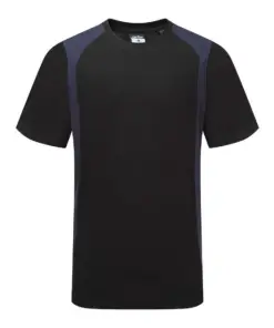 Portwest CD811 WX2 Lightweight Cotton T-Shirt Short Sleeve in Black/Navy