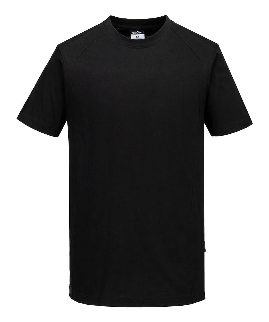 Portwest CD811 WX2 Lightweight Cotton T-Shirt Short Sleeve in Black