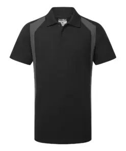 Portwest CD812 WX2 Polo Shirt Short Sleeve in Black/Grey
