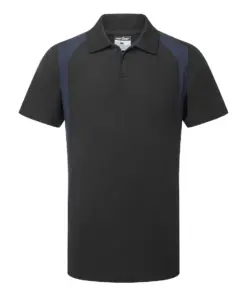 Portwest CD812 WX2 Polo Shirt Short Sleeve in Black/Navy