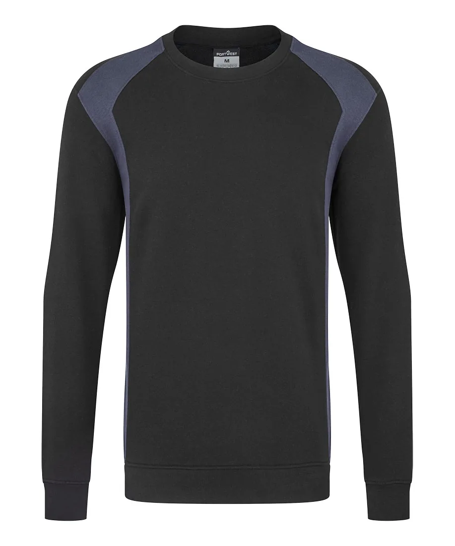 Portwest CD813 WX2 Sweatshirt in Black/Navy