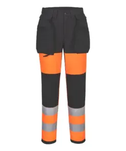 Portwest CD847 WX2 Eco Hi-Vis Women's Class 1 Stretch Trouser in Orange/Black