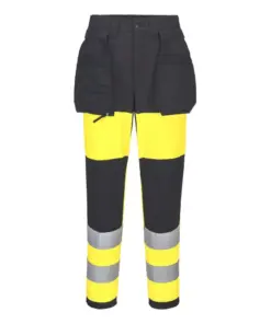 Portwest CD847 WX2 Eco Hi-Vis Women's Class 1 Stretch Trouser in Yellow/Black
