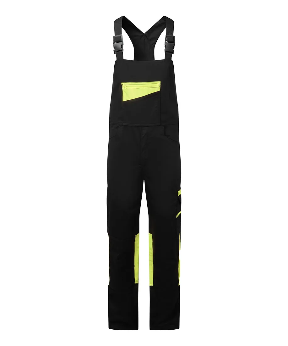 Portwest CD850 WX2 Eco Stretch Bib and Brace in Black/Yellow