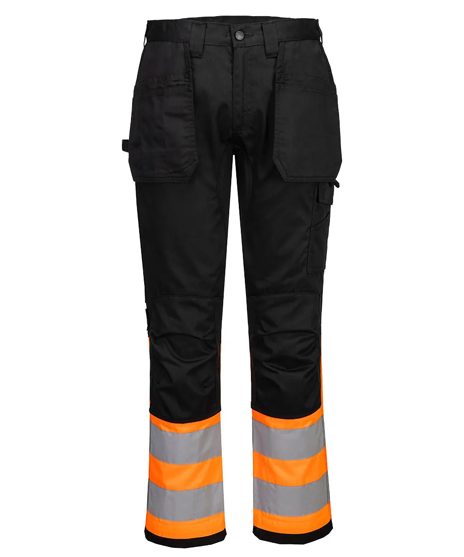 Portwest CD858 WX2 Eco Hi-Vis Holster Trouser Class 1 in Orange/Black