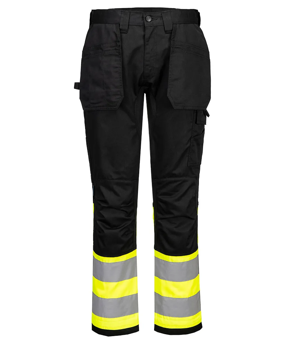 Portwest CD858 WX2 Eco Hi-Vis Holster Trouser Class 1 in Yellow/Black