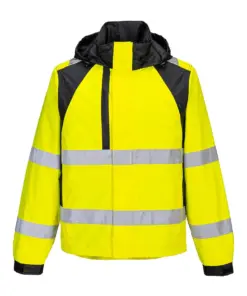 Portwest CD860 WX2 Eco Hi-Vis Rain Jacket in Yellow/Black