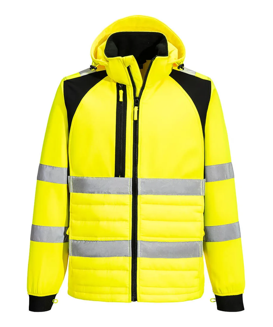 Portwest CD863 WX2 Eco Hi-Vis Hybrid Jacket in Yellow/Black