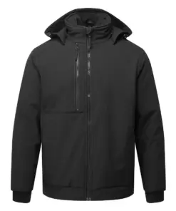 Portwest CD874 WX2 Eco Hooded Insulated Softshell (2L) in Black
