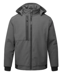 Portwest CD874 WX2 Eco Hooded Insulated Softshell (2L) in Metal Grey
