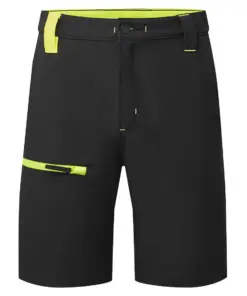 Portwest CD882 WX2 Eco Stretch Shorts in Black/Yellow