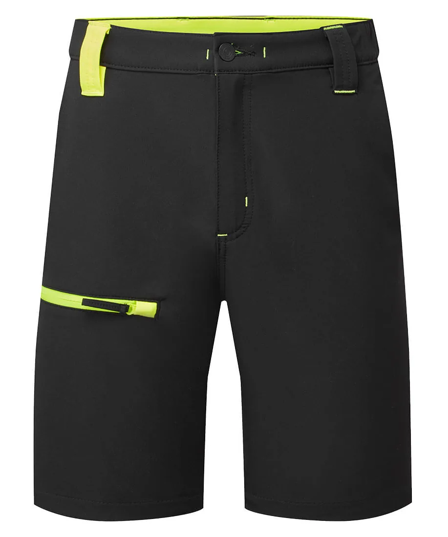 Portwest CD882 WX2 Eco Stretch Shorts in Black/Yellow